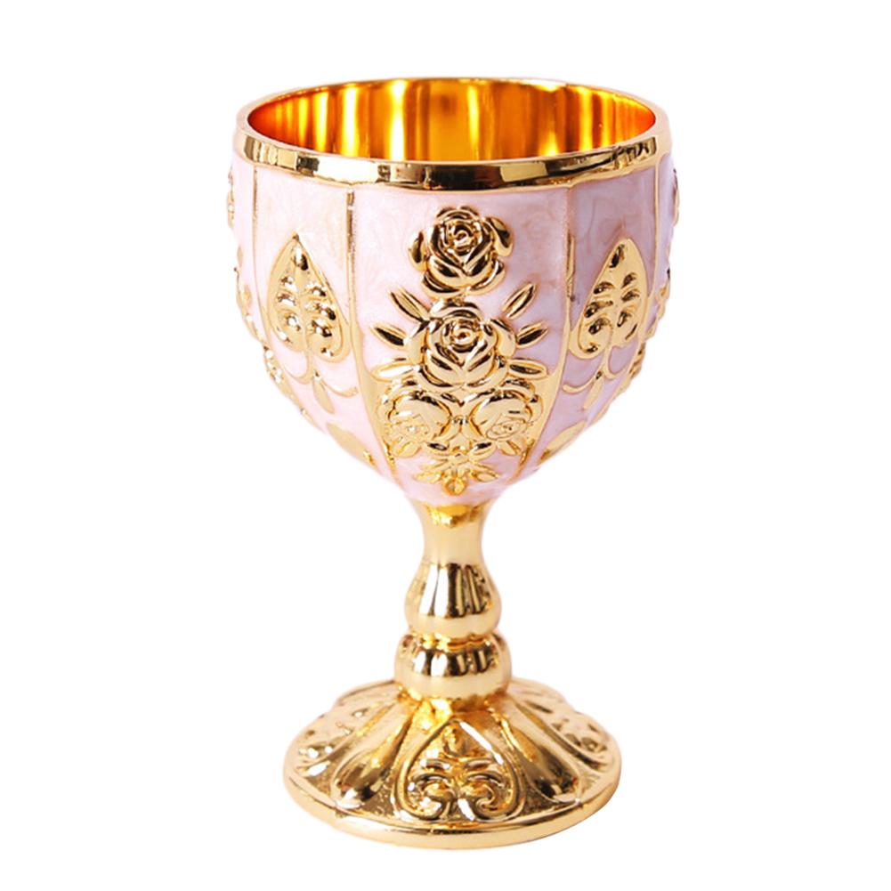 Weingläser aus Metall, Retro-Geschirr, Kelch, Vintage-Stil, europäischer Stil, Spirituosen-Wodka-Champagner-Gläser für Bar, Heimdekoration gold/weiß von Joom DACH