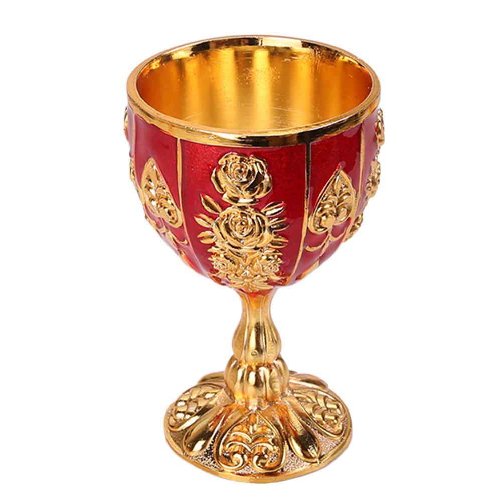 Weingläser aus Metall, Retro-Geschirr, Kelch, Vintage-Stil, europäischer Stil, Spirituosen-Wodka-Champagner-Gläser für Bar, Heimdekoration rot/gold von Joom DACH