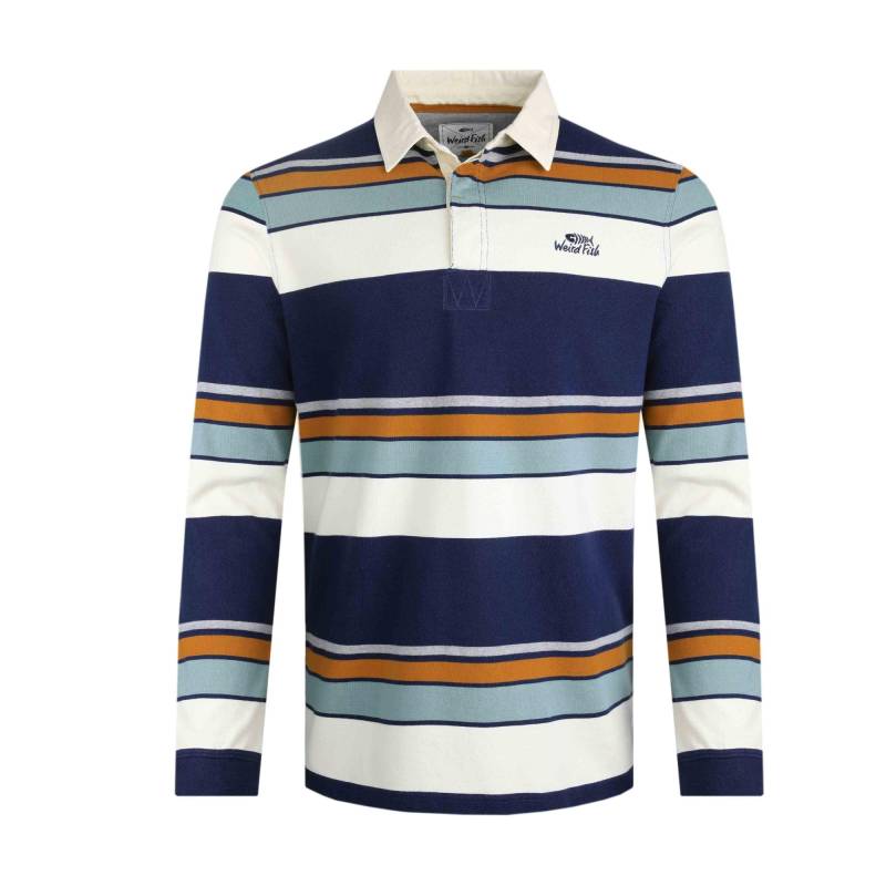 Weird Fish Herren Laxton gestreiftes Bio-Rugby-Shirt mit langen Ärmeln XL dunkelblaue von Joom DACH