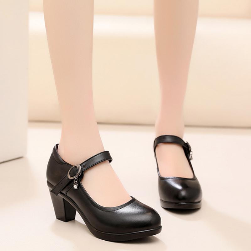 Weiß High Heel 6CM Büro Schuhe Elegante Mittlere Ferse Damen Hochzeit Braut Schuhe Frauen Pumps Kleine Plus Größe 32-43 Tacones Mujer 38 von Joom DACH