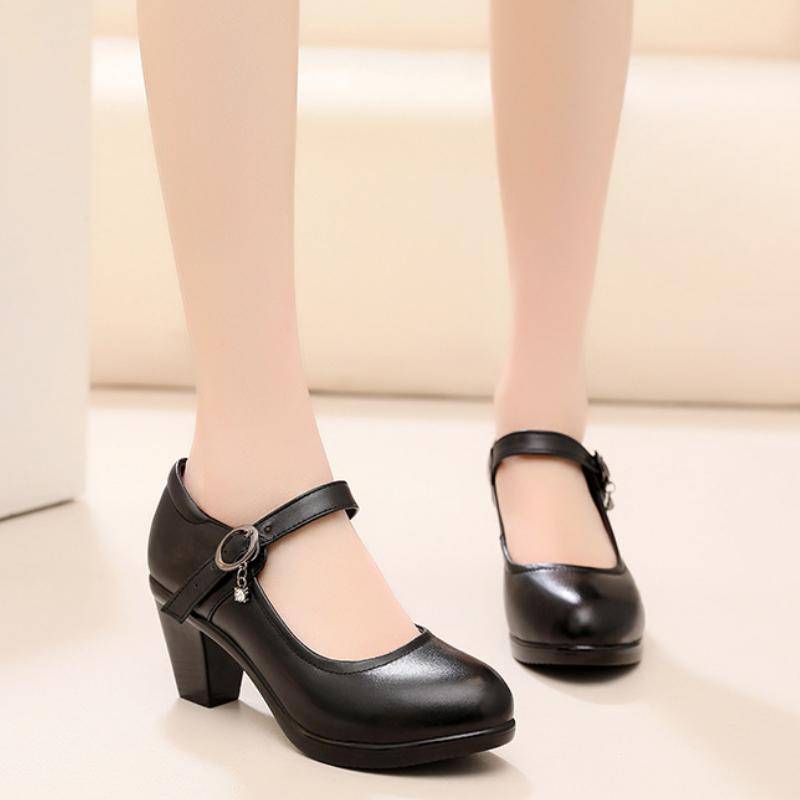 Weiß High Heel 6CM Büro Schuhe Elegante Mittlere Ferse Damen Hochzeit Braut Schuhe Frauen Pumps Kleine Plus Größe 32-43 Tacones Mujer 38 von Joom DACH