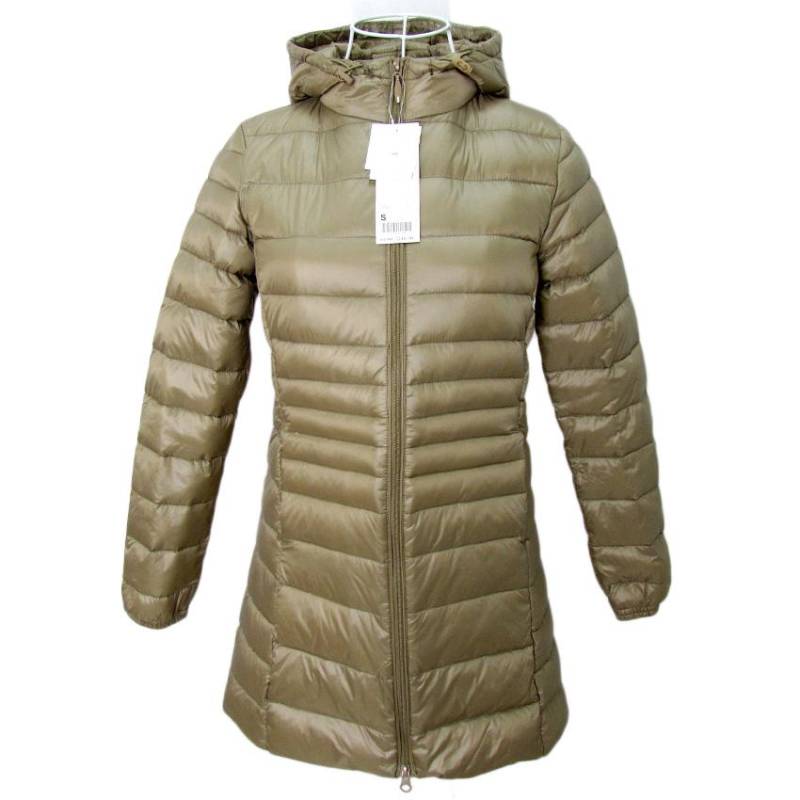 Weiße Entendaunenjacke für Damen, ultraleicht, mit Kapuze, schmal, langärmelig, Parka 2XL champagner von Joom DACH