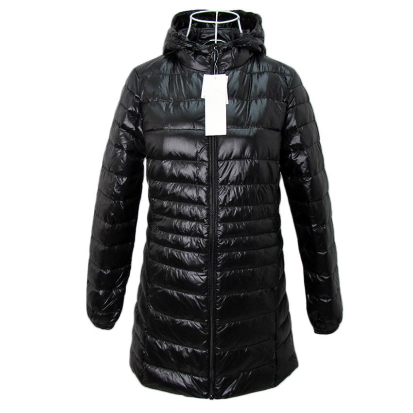 Weiße Entendaunenjacke für Damen, ultraleicht, mit Kapuze, schmal, langärmelig, Parka 7XL schwarz von Joom DACH