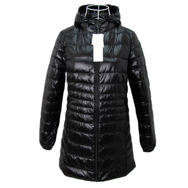 Weiße Entendaunenjacke für Damen, ultraleicht, mit Kapuze, schmal, langärmelig, Parka 7XL schwarz von Joom DACH