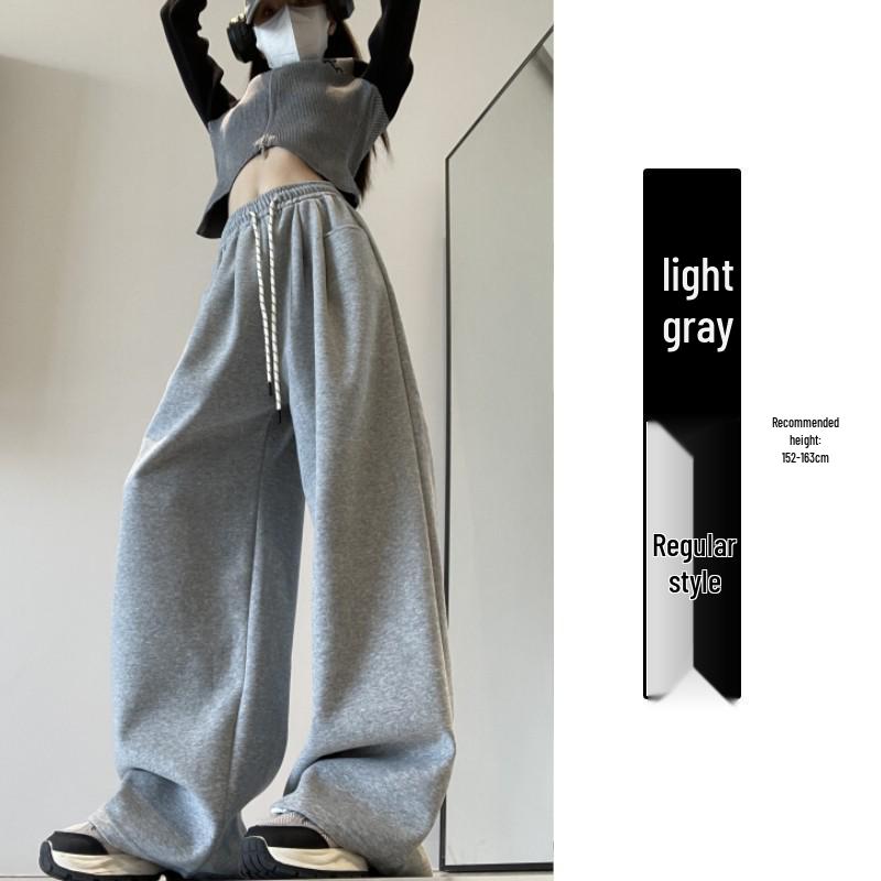 Weiße Hose mit hohem Bund und weitem Bein: Frühling/Herbst 2025 - Schlankmachende, lockere, bodenlange Jogginghosen für Damen S von Joom DACH