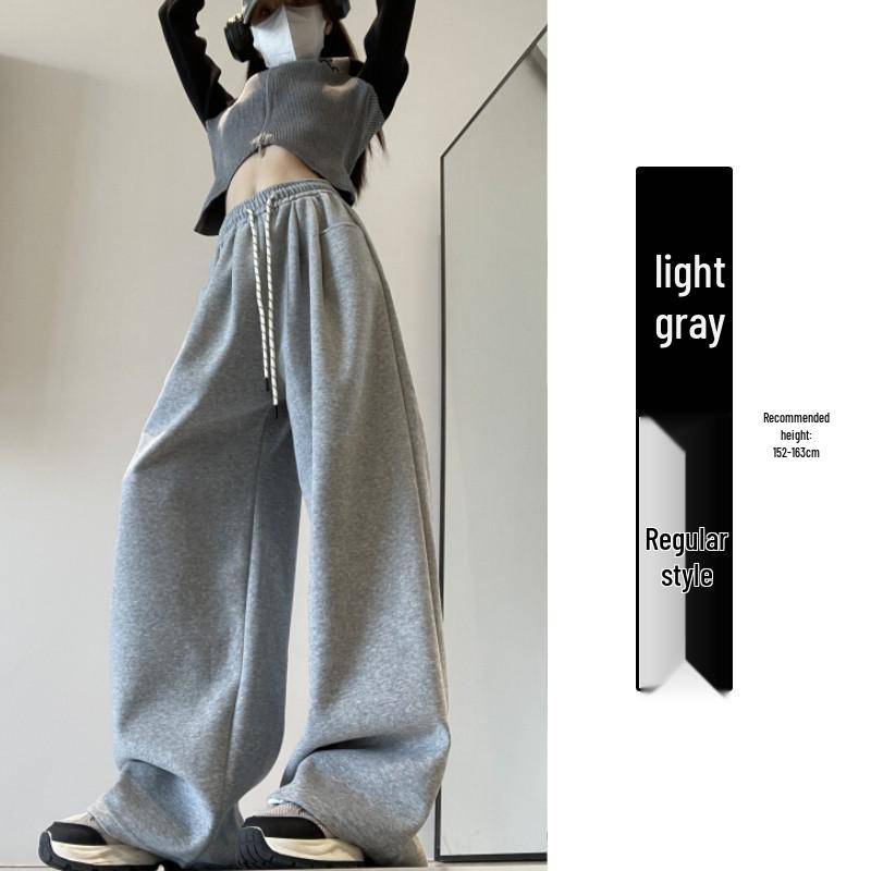 Weiße Hose mit hohem Bund und weitem Bein: Frühling/Herbst 2025 - Schlankmachende, lockere, bodenlange Jogginghosen für Damen S von Joom DACH