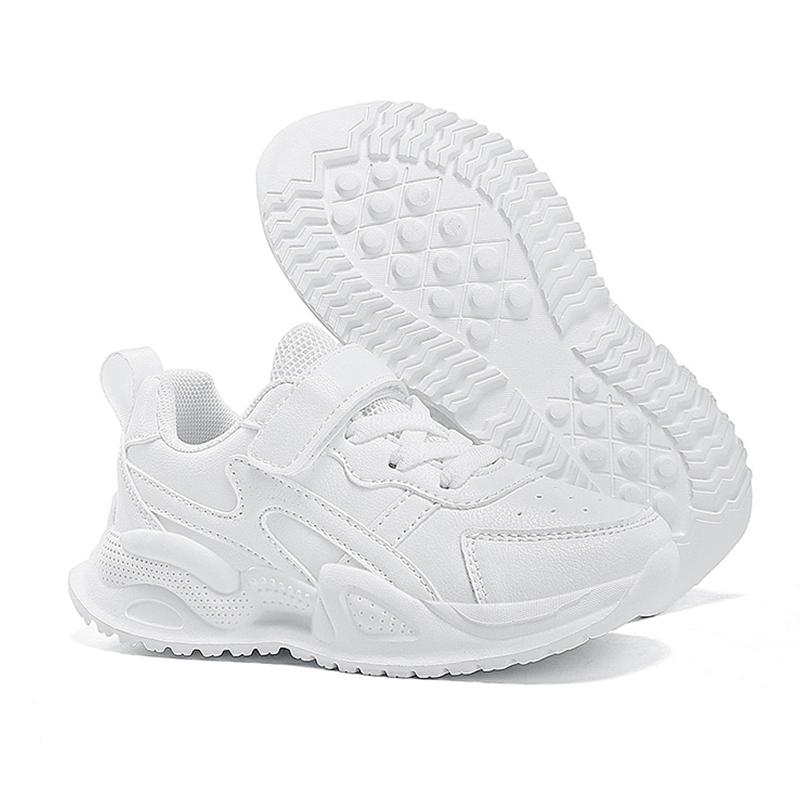 Weiße Kinder Leder Freizeitschuhe für Jungen Mädchen Laufschuhe Outdoor Atmungsaktives Mesh Kinder Schule Walking Sport Rutschfest 38 von Joom DACH
