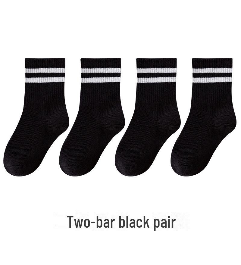 Weiße Mid-Tube-Socken aus reiner Baumwolle für Kinder für Frühling und Sommer – Unisex-Sportsocken für Babys und Schüler L 6-8 years old recommended foot length 17-19cm schwarz von Joom DACH