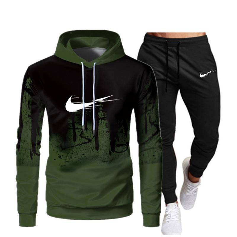 Weiße Mode Herren Damen Sets Trainingsanzug Herbst Winter Neu Herren Kapuzenpullover + Sweatpants Zweiteiler Kapuzen-Freizeitsets Herrenbekleidung M von Joom DACH