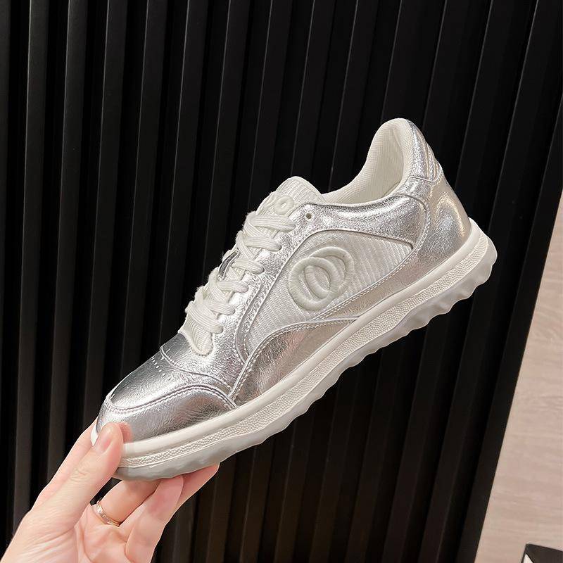 Weiße Schuhe Damen Neue echte Leder Atmungsaktive Vielseitige Distressed Sneakers Paar Farblich Passende Laufschuhe Herren Casual Sportschuhe Tide 40 von Joom DACH