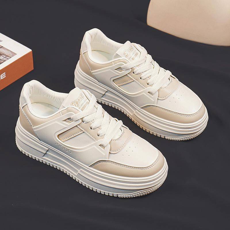 Weiße Schuhe Damen Sneakers Plateauschuhe Neue Frühjahr und Herbst Vielseitige Nische Bequeme Sneaker 40 von Joom DACH