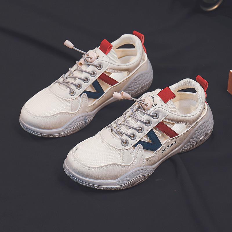 Weiße Schuhe Damen Sommer Neue Studentin All-Matching und Leichte Freizeitschuhe Flacher Sneaker Atmungsaktive Mesh-Schuhe Tide 40 von Joom DACH
