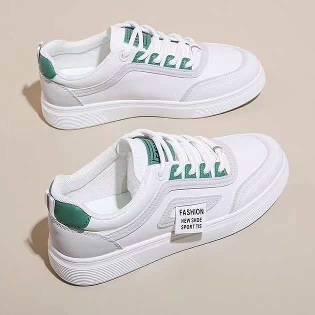 Weiße Schuhe Damenschuhe Neue Schuhe Sport-Board-Schuhe Damen Weiß Vielseitige Freizeitschuhe Frühling und Herbst 40 von Joom DACH