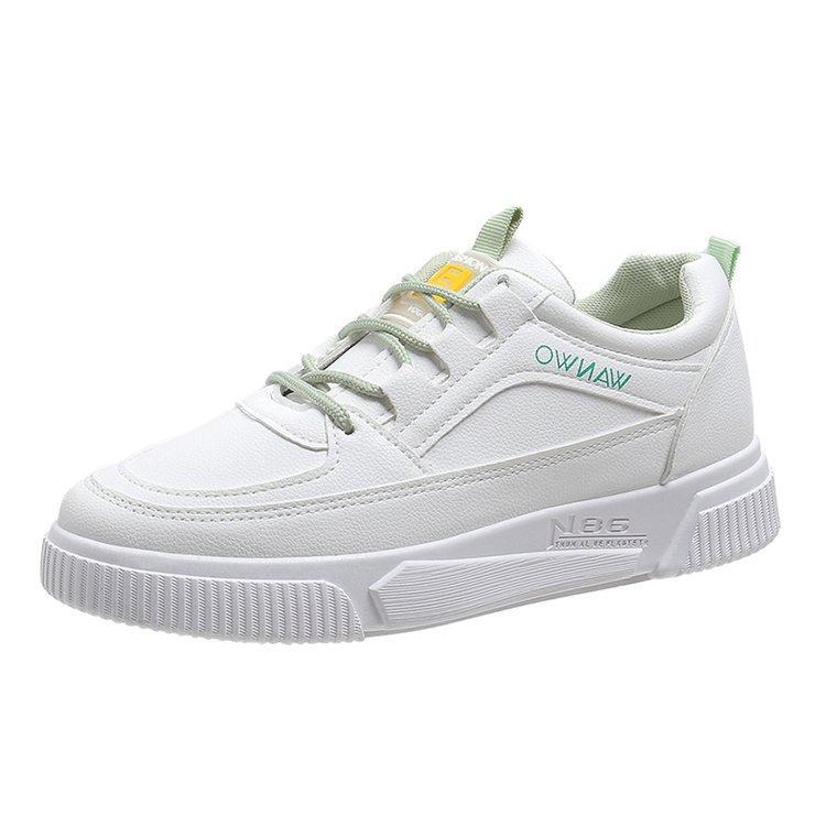 Weiße Schuhe für Damen, gemischte Charge, Herbst, neue Gummisohle, weiches Leder, leichte Basic-Style-Casual-Sneaker für Damen 40 von Joom DACH