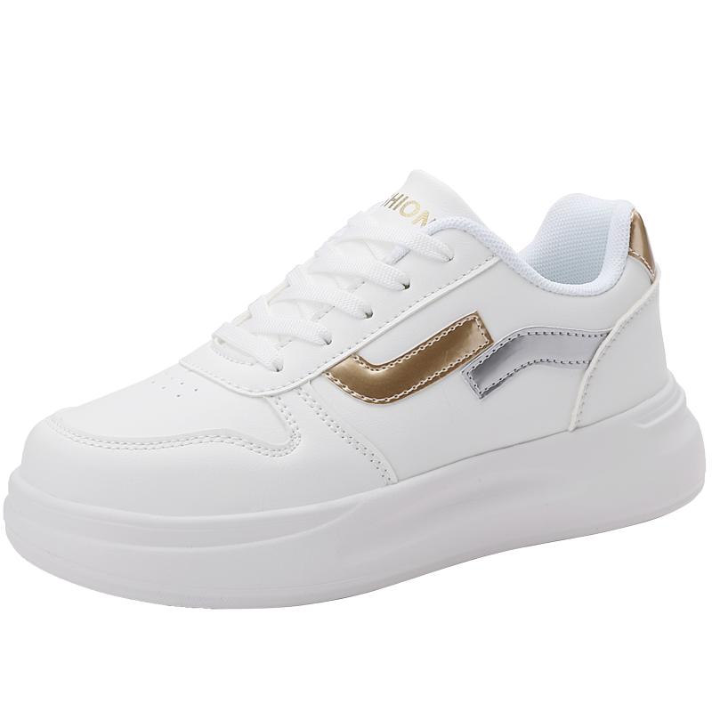 Weiße Schuhe für Damen, neue Frühjahrsversion, Schnürschuhe, lässige Schuhe, bequeme, rutschfeste Flats, Damen-Sneakers, Zapatillas 42 von Joom DACH