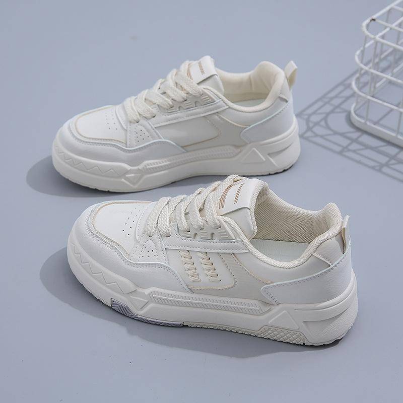 Weiße Schuhe für Damen Frühling Neu All-Matching Dicksohlige Sneaker für Studentinnen Lässige Sneaker Damenschuhe 40 von Joom DACH
