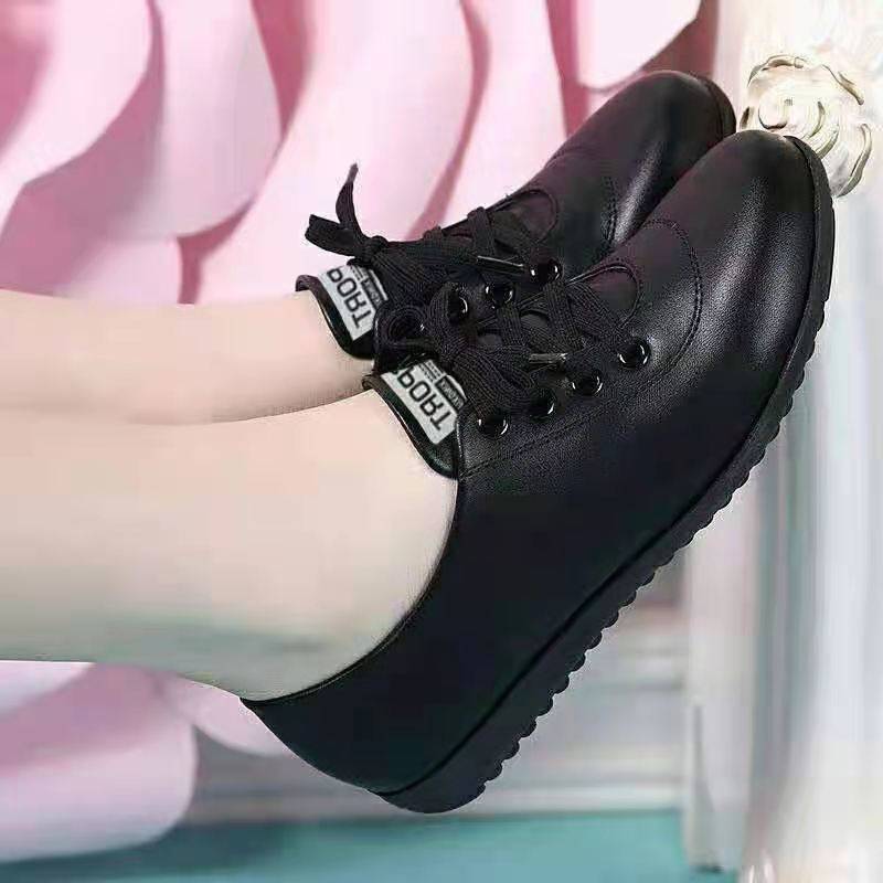 Weiße Schuhe für Damen Frühling Sommer Neue Damenschuhe All-Match Flache Casual Weiches Leder Atmungsaktive Low-Cut Pumps Damen 40 von Joom DACH