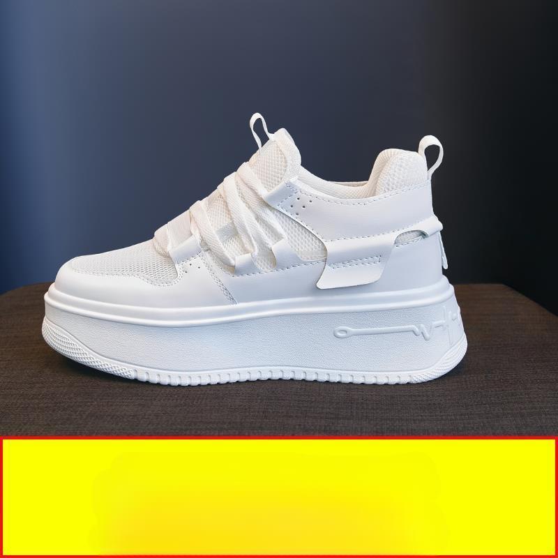 Weiße Schuhe für Damen Frühling und Herbst Neue dicke Sohle Vielseitige Freizeit-Plateau-Sportschuhe für Damen mit höhenverstellbarer Einlegesohle Damenschuhe 39 von Joom DACH