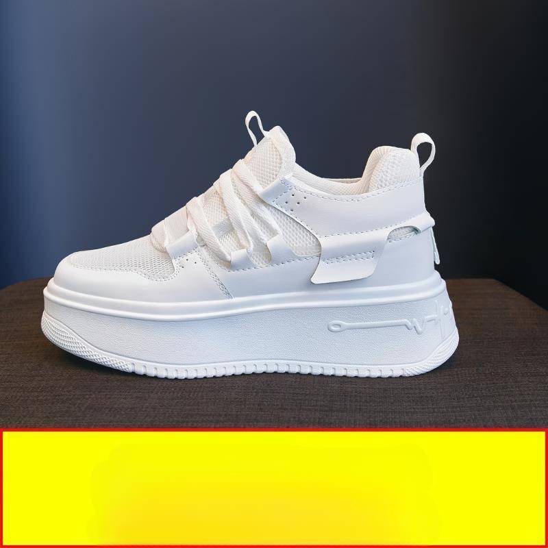 Weiße Schuhe für Damen Frühling und Herbst Neue dicke Sohle Vielseitige Freizeit-Plateau-Sportschuhe für Damen mit höhenverstellbarer Einlegesohle Damenschuhe 39 von Joom DACH