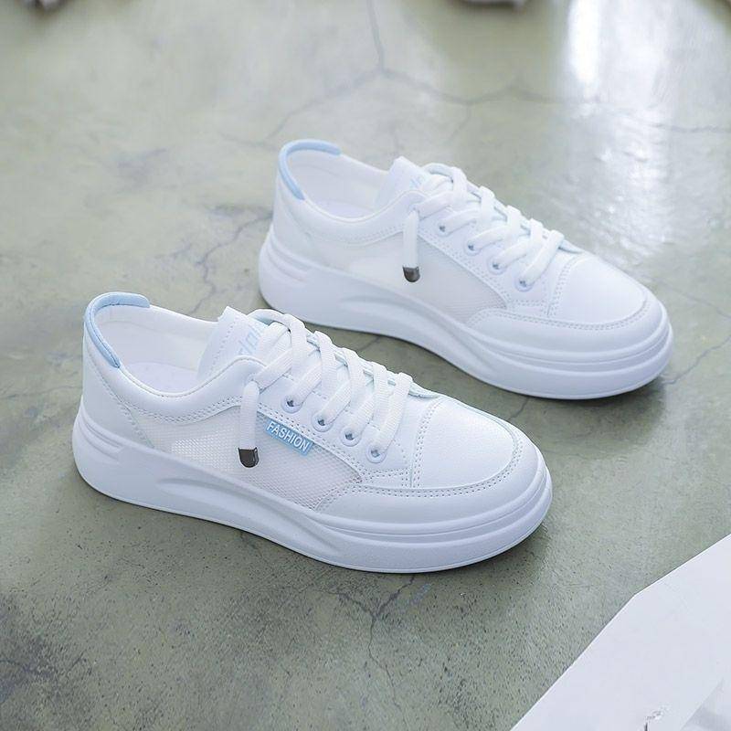 Weiße Schuhe für Damen Frühling und Sommer Neue Vielseitige Lässige Plateau Höhenerhöhende Board Schuhe Pumps 40 von Joom DACH