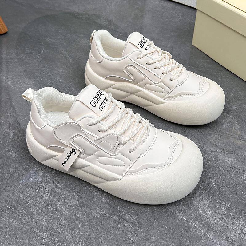 Weiße Schuhe für Damen Herbst Neue Studenten Board Schuhe für Damen Plateau Streetstyle Freizeitschuhe 40 beige von Joom DACH