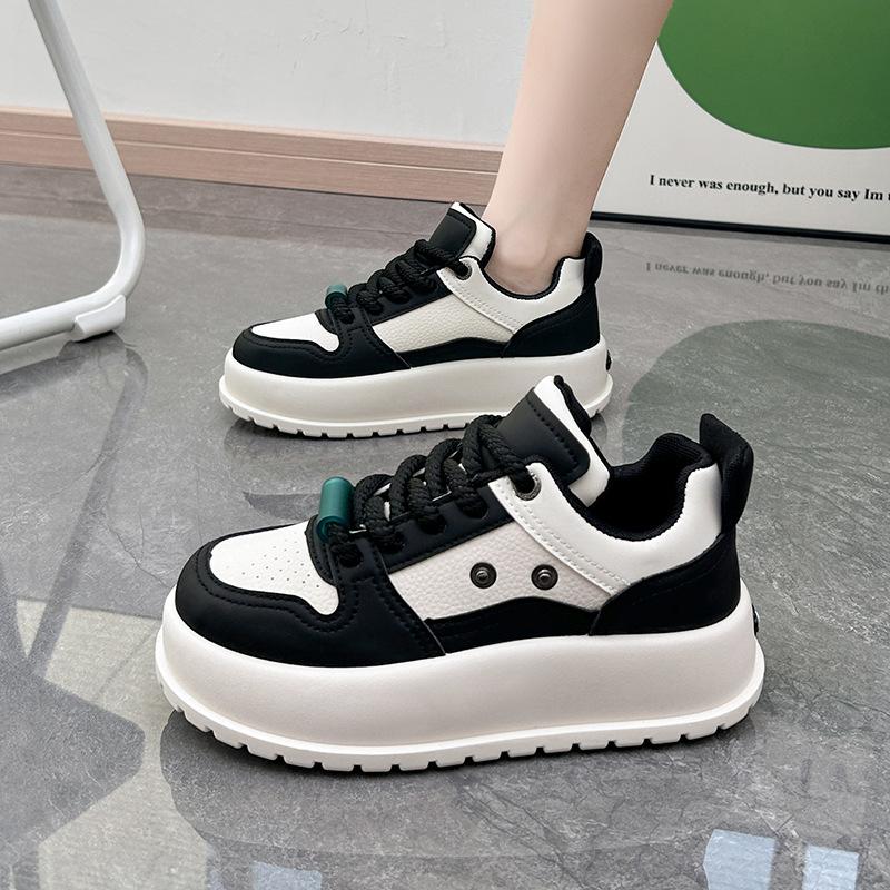 Weiße Schuhe für Damen Neu Herbst Studenten Allround Lässig Ins Trendige Plateau Mode Sneaker 40 schwarz von Joom DACH
