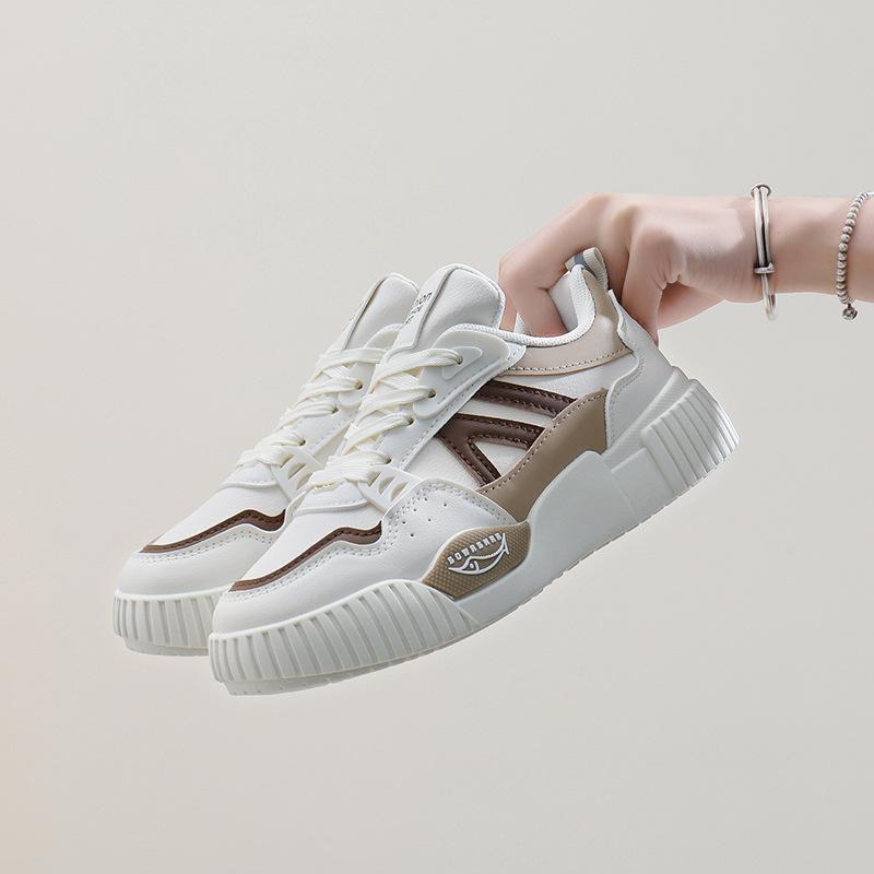 Weiße Schuhe für Damen Neuer Herbst Studenten Allround-Freizeitschuhe Ins Modeschuhe Dicke Sohle Mode-Sneaker Damen 40 von Joom DACH