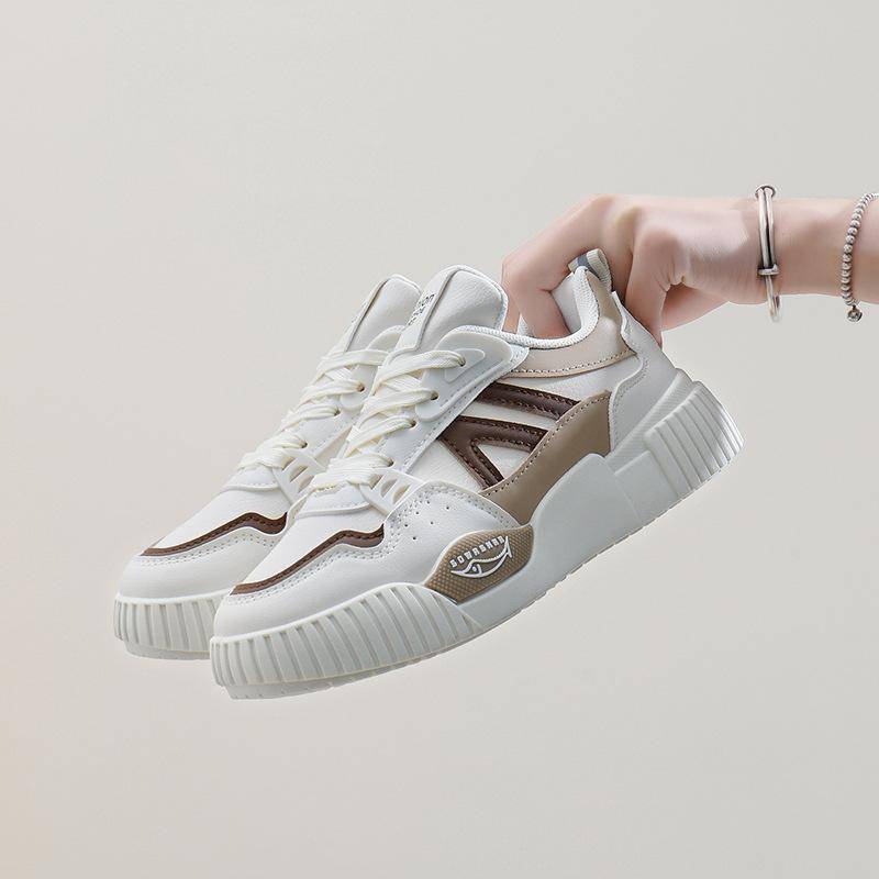 Weiße Schuhe für Damen Neuer Herbst Studenten Allround-Freizeitschuhe Ins Modeschuhe Dicke Sohle Mode-Sneaker Damen 40 von Joom DACH