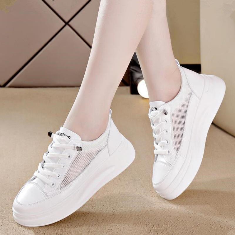 Weiße Schuhe für Damen Sommer Sommer Boardschuhe Vielseitig Frühling und Herbst Neuer Stil Daddy Ins Sport Weiße Schuhe 40 von Joom DACH