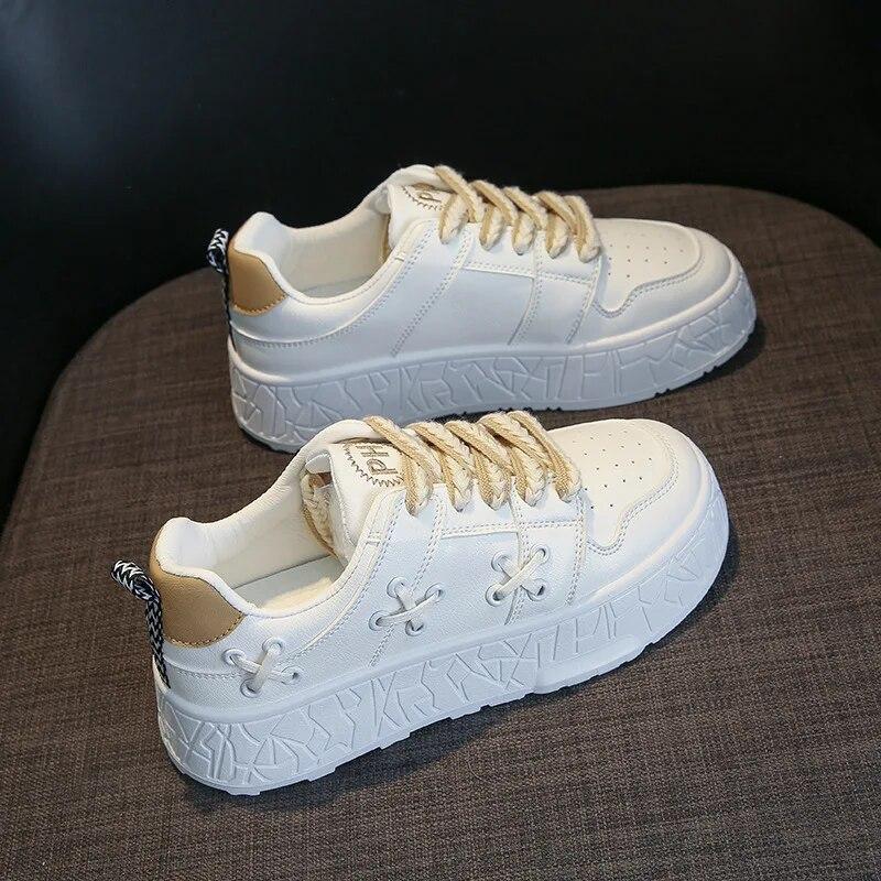 Weiße Turnschuhe Frauen Plattform Sport Schuhe Herbst Neuheiten Damen Laufschuhe Tennis Weibliche Wohnungen Vulkanisierte Schuhe 35 von Joom DACH