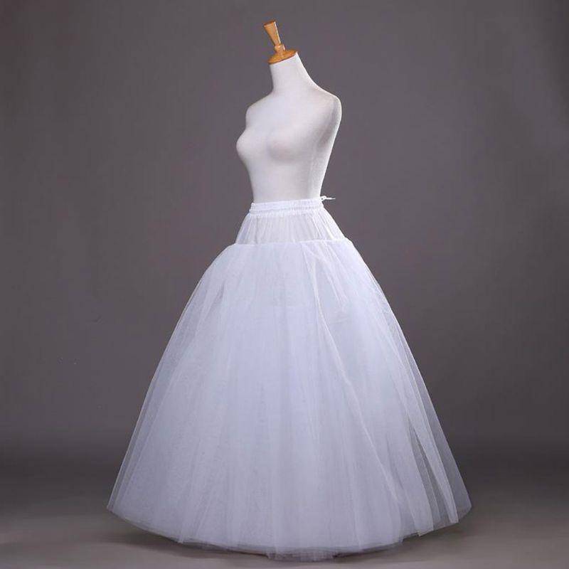 Weißer 4-lagiger No Hoop Petticoat Hochzeitskleid Krinoline Braut Ballkleid Unterrock Damen gefütterter Rock Partykleid Rollenspielfutter von Joom DACH