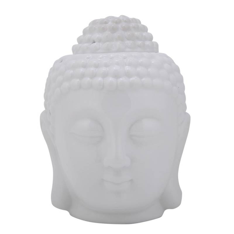 Weißer Buddha-Kopf geformt ätherisches Öl Brenner Weihrauch Diffusor Kerzenhalter von Joom DACH