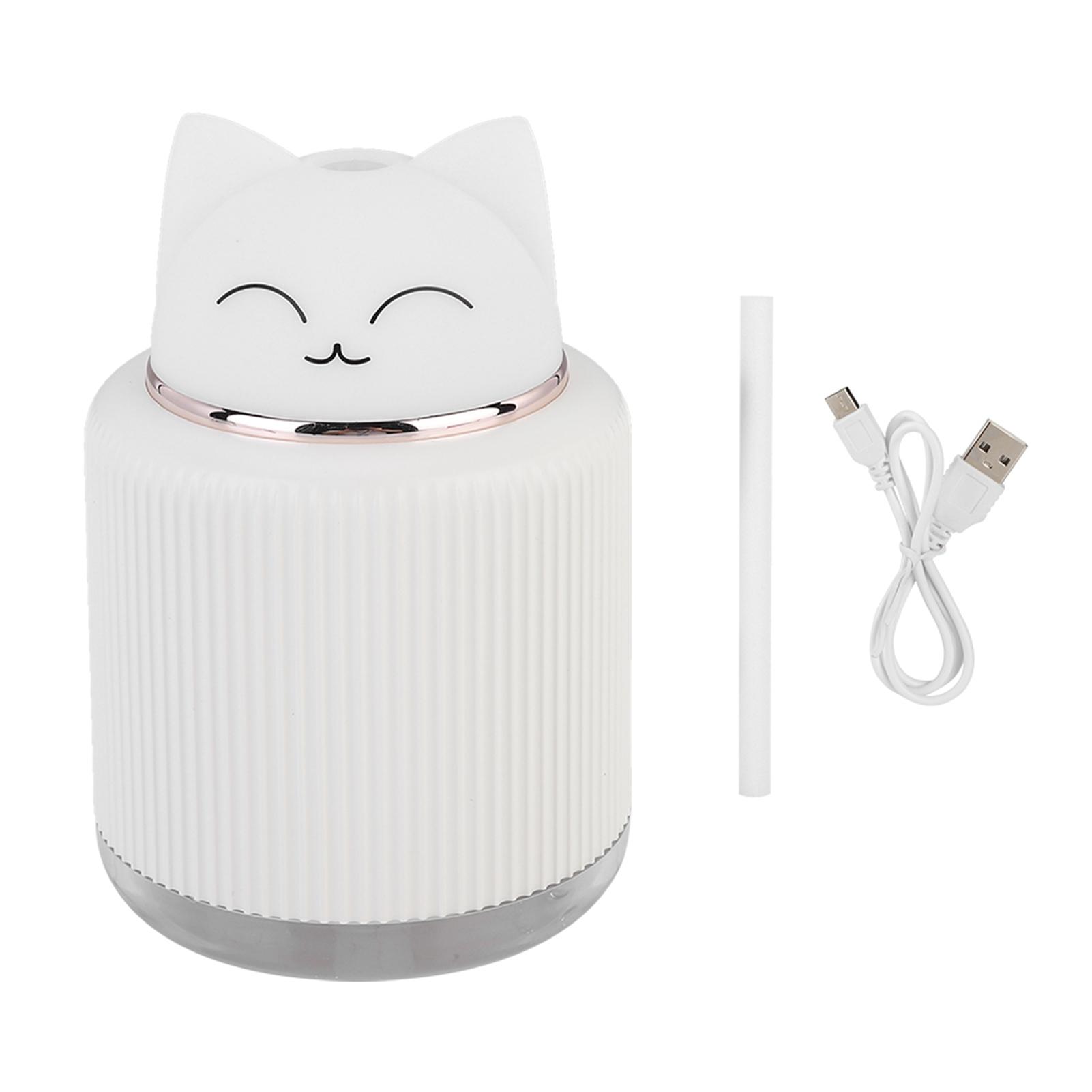 Weißer Kunststoff 300ML Katze Ultraschall Luftbefeuchter USB Nebelzerstäuber Haushalt LED Nachtlicht weiß von Joom DACH