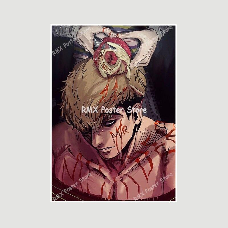 Weißes Papier, Anime, Killing Stalking, Poster, Manga-Charakter, Malerei, Bild, Wandkunst, Drucke, Wohnzimmer, Dekoration, Heimdekoration 42x30cm von Joom DACH