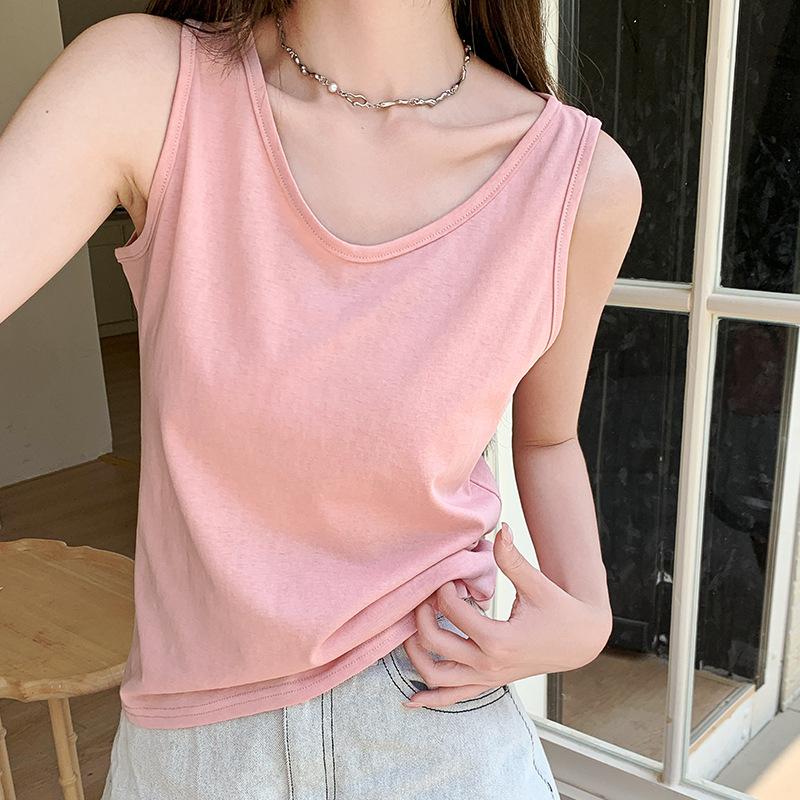 Weißes V-Ausschnitt T-Shirt für Damen Im Sommer, leichtes und lockeres Slim Sporttop, ärmelloses Oberteil im lockeren Lazy-Stil XL von Joom DACH