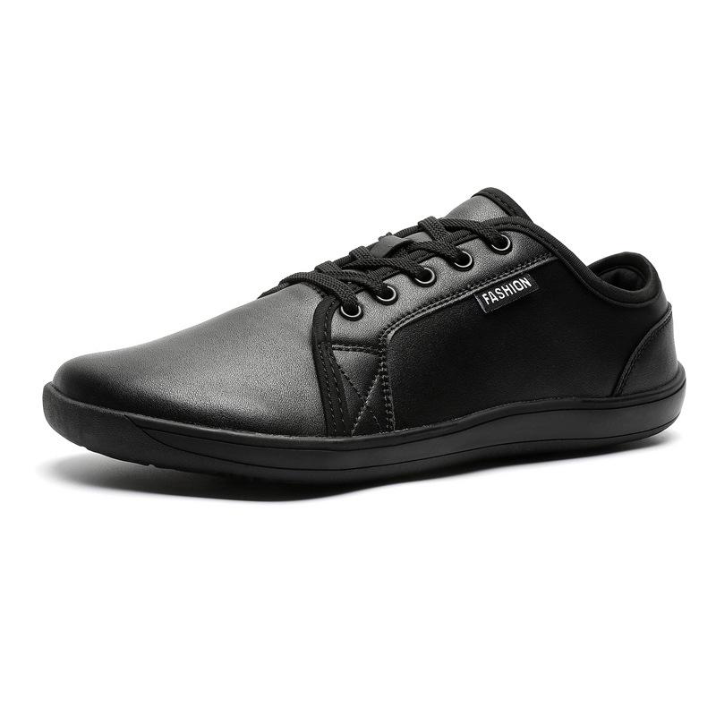 Weitschnitt Leder Casual Barfußschuhe für Herren & Damen - Übergröße verfügbar 44 schwarz von Joom DACH