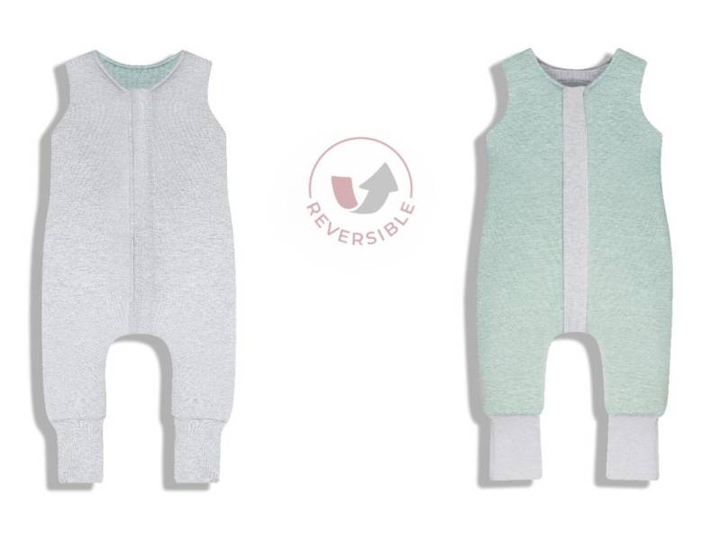 Wendbarer Schlafsack mit Beinen XS (6-12 Monate) Melange Minze von Joom DACH