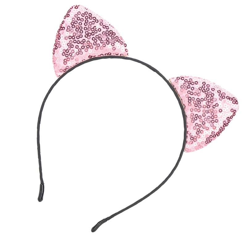 Wende Pailletten Katzenohren Stirnband Glänzende Katzenohr Haarreifen Damen Kätzchen HaaraccessoiresPink rosa von Joom DACH