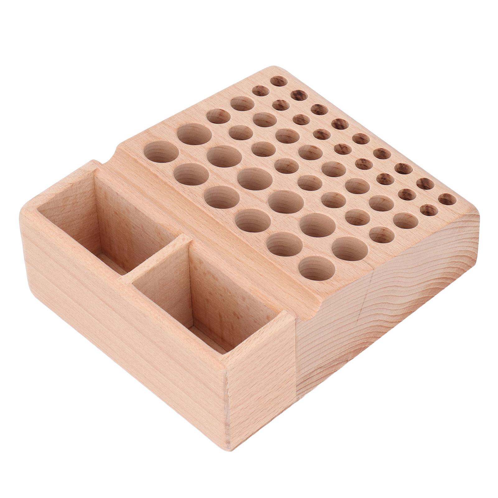 Werkzeughalter für Lederhandwerk, Buchenholzständer, Bastel-Organizer, 46 Löcher mit Rillen für Locher von Joom DACH
