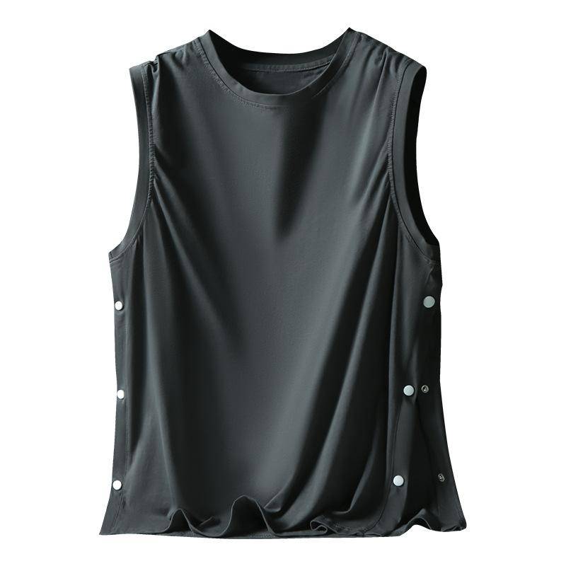 Weste Herren Ärmelloses Hemd Sommer Baumwolle Dünn Mode Marke Breasted American Basketball Sport Weste Top Herrenbekleidung 4XL von Joom DACH