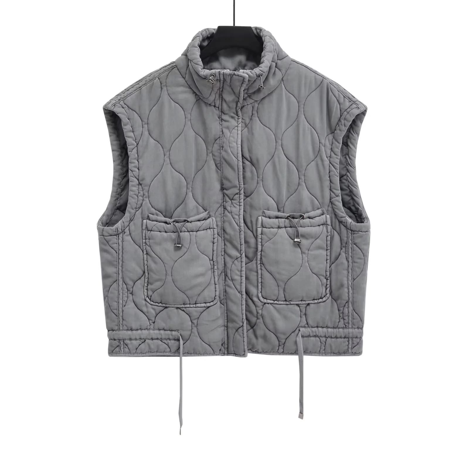 Weste Mantel Grau Herbst-Winter Damen Stehkragen Leichtgewicht Ärmellos Baumwollmantel Weste Damen Taschenbesatz M grau Weste Mantel Grau Herbst-Winter Damen Stehkragen Leichtgewicht Ärmellos Baumwollmantel Weste Damen Taschenbesatz M grau von Joom DACH