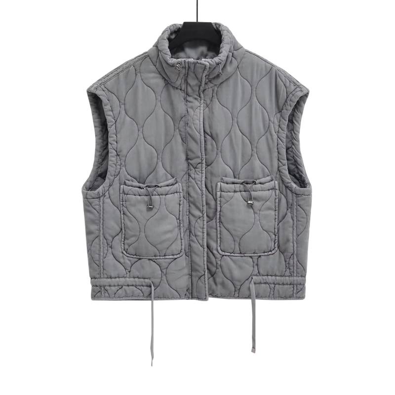 Weste Mantel Grau Herbst-Winter Damen Stehkragen Leichtgewicht Ärmellos Baumwollmantel Weste Damen Taschenbesatz M grau Weste Mantel Grau Herbst-Winter Damen Stehkragen Leichtgewicht Ärmellos Baumwollmantel Weste Damen Taschenbesatz M grau von Joom DACH