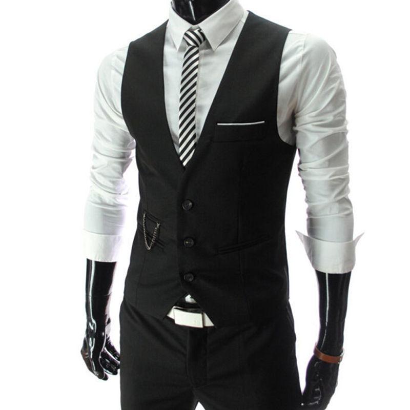 Westen für Herren Slim Fit Herren Anzugweste Herren Weste Gilet Homme Lässig Ärmellos Formell Business Jacke L schwarz Westen für Herren Slim Fit Herren Anzugweste Herren Weste Gilet Homme Lässig Ärmellos Formell Business Jacke L schwarz von Joom DACH