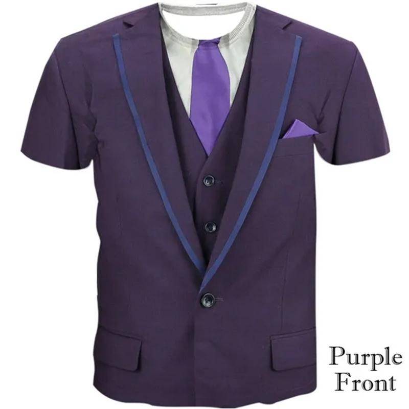 Western Suit 3D-bedruckte T-Shirts für Männer Hochwertige männliche Persönlichkeit Business Suit bedrucktes 3D-Design T-Shirts Sommeroberteile XXL von Joom DACH