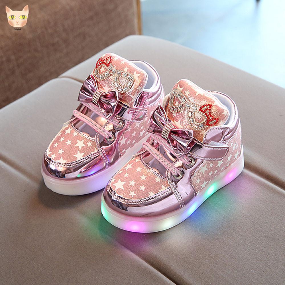 Whidfstle RE Kinder LED-Turnschuhe, leuchtende Schuhe, Jungen und Mädchen, Sport, Laufen, Baby, blinkende Lichter, modisch 23 rosa von Joom DACH