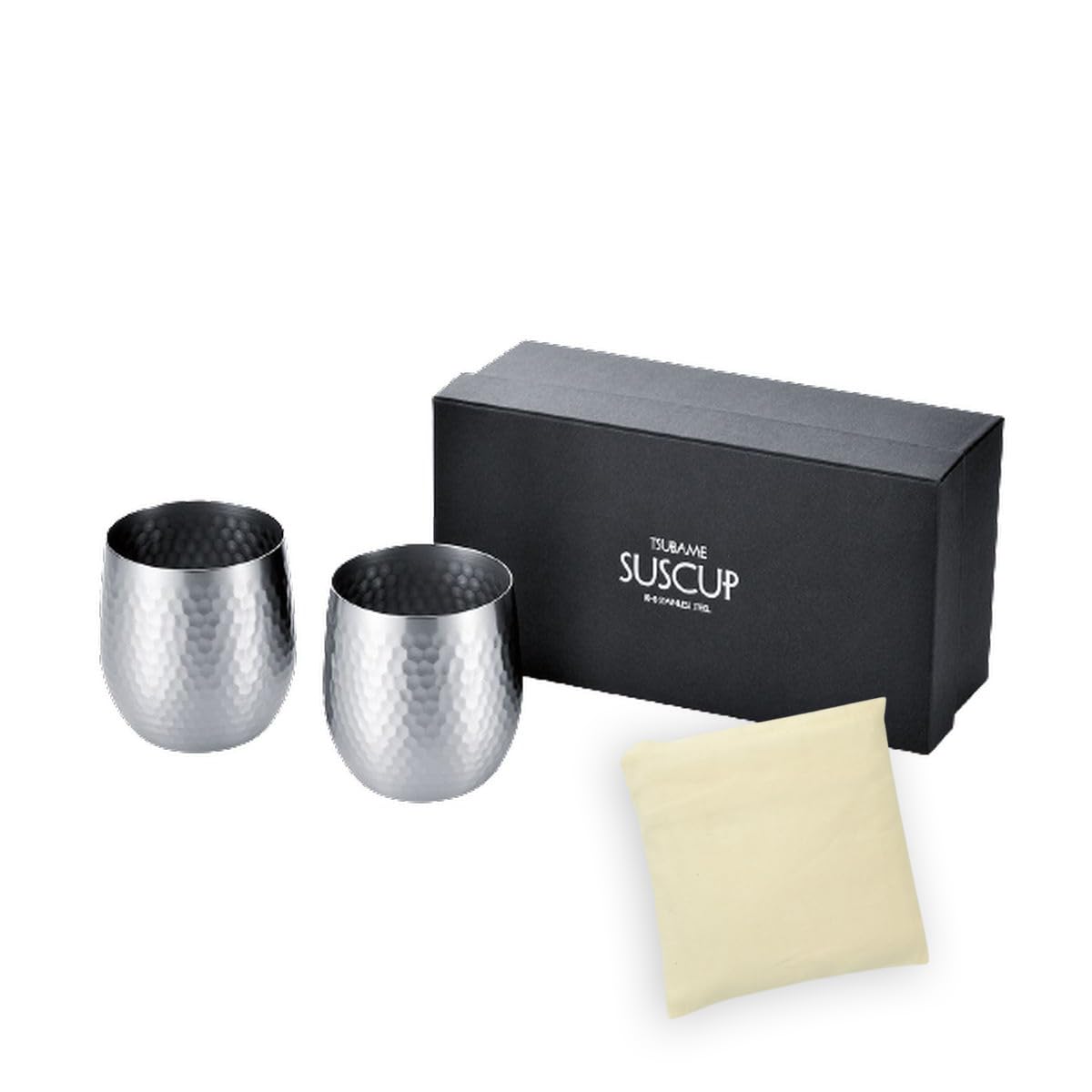 Whiskyglas Gehämmertes Rockglas 2er Set 340ml Hergestellt in Japan mit Öko-Tasche Hergestellt in J-kitchens (Set Vietnam) von Joom DACH