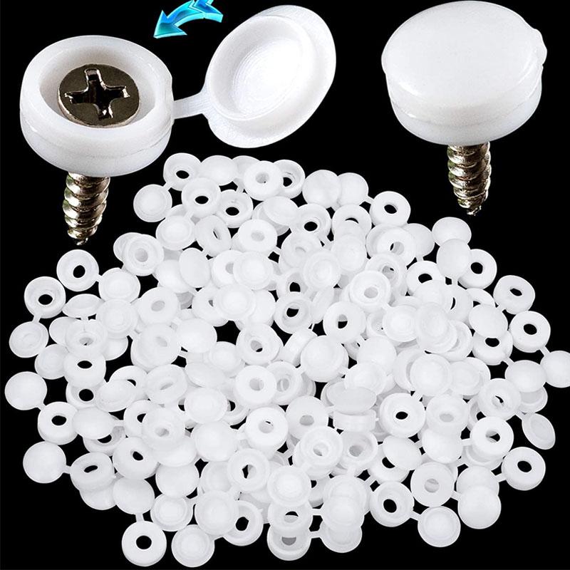 Weißer klappbarer Kunststoff-Schraubverschluss, Klappverschluss, Schutzkappe, Knopf für Automöbel, dekorative Muttern, Schrauben, Hardware 10pcs weiß von Joom DACH