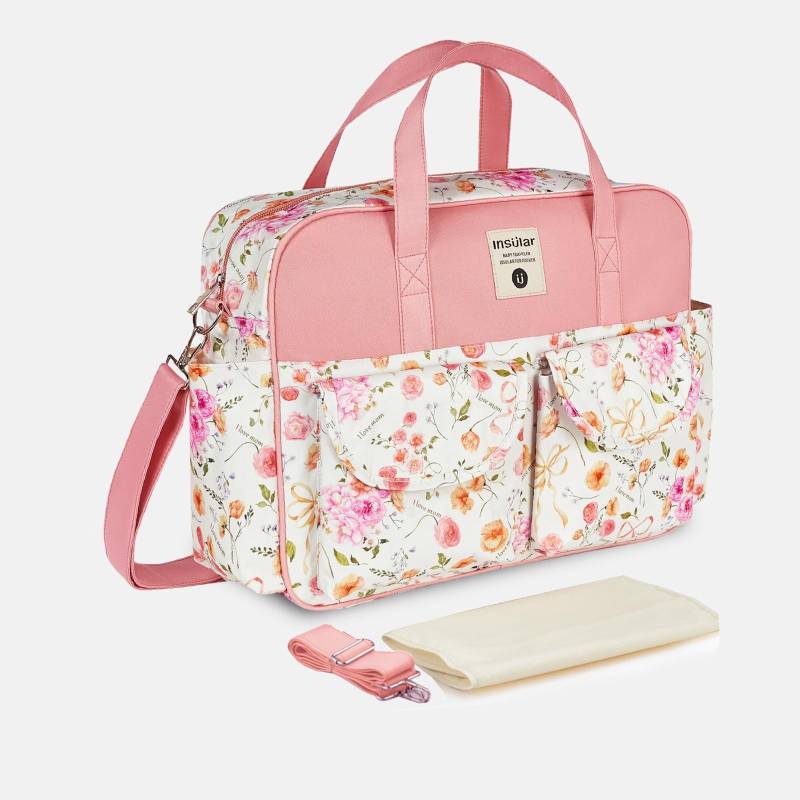 Wickeltasche für Mama und Baby, große Kapazität, Organizer, wasserdicht, weite Öffnung, Reise-Messenger-Umhängetasche, Wickeltasche für Mama und Baby One Size rosa von Joom DACH