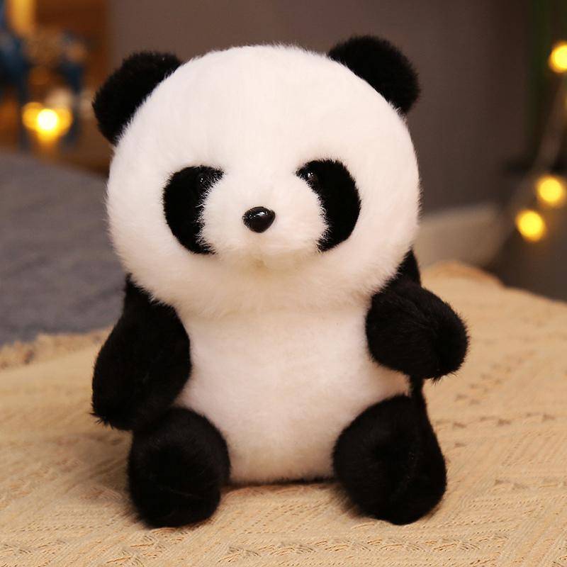 Wie Echte Wilde Tiere Plüschtiere Rund Niedlich Lebensecht Panda Stoffpuppen Geschenke Für Kinder Jungen Mädchen 18cm von Joom DACH