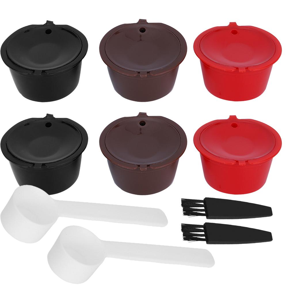 Wiederverwendbarer, nachfüllbarer Kaffeekapsel-Filterbecher mit Löffel-Pinsel-Set, Cafe-Tools für Dolce Gusto von Joom DACH